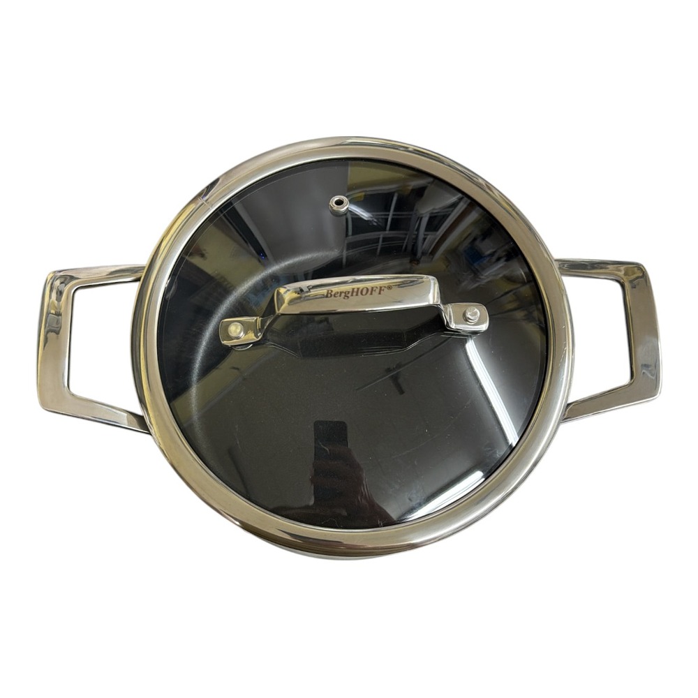 BergHOFF Essentials Nonstick Hard Anodized 8" Stockpot 3.3qt. With Glass Lid - Picture 3 of 5